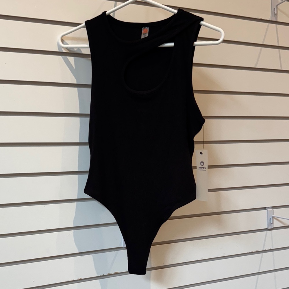 Mono B Black Sleeveless Bodysuit